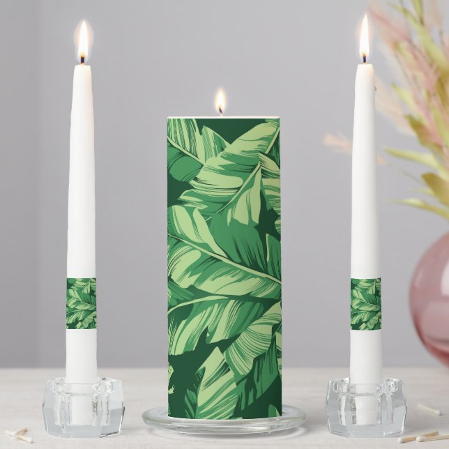Banana Leaves 2 Unity Candle Set (In Situ)