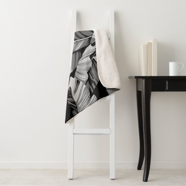 Banana Leaves 3 Sherpa Blanket (In Situ)