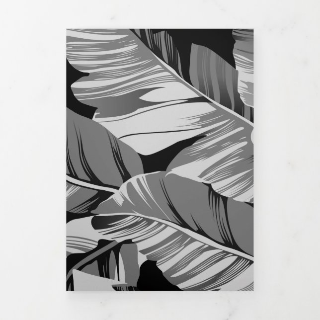 Banana Leaves 3 Tri-Fold Holiday Card (Cover)