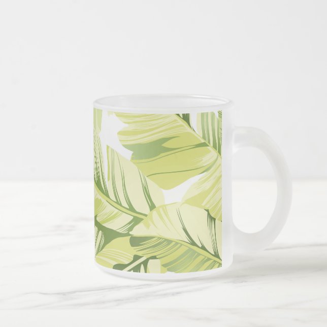 Banana Leaves 4 Frosted Glass Coffee Mug (Right)