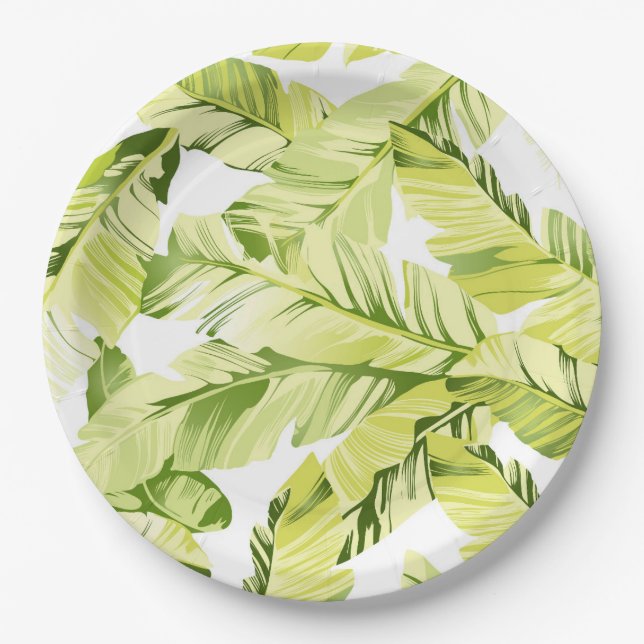 Banana Leaves 4 Paper Plates (Front)