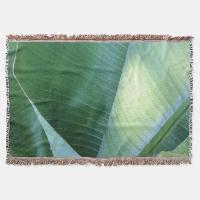 Banana Leaves Abstract 37 Throw Blanket (Front)