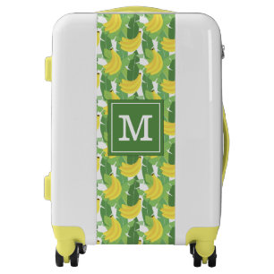 Banana Leaves And Fruit Pattern   Add Your Initial Luggage