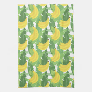 Banana Leaves And Fruit Pattern Kitchen Towel