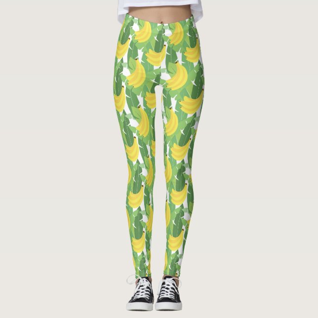 Banana Leaves And Fruit Pattern Leggings (Front)