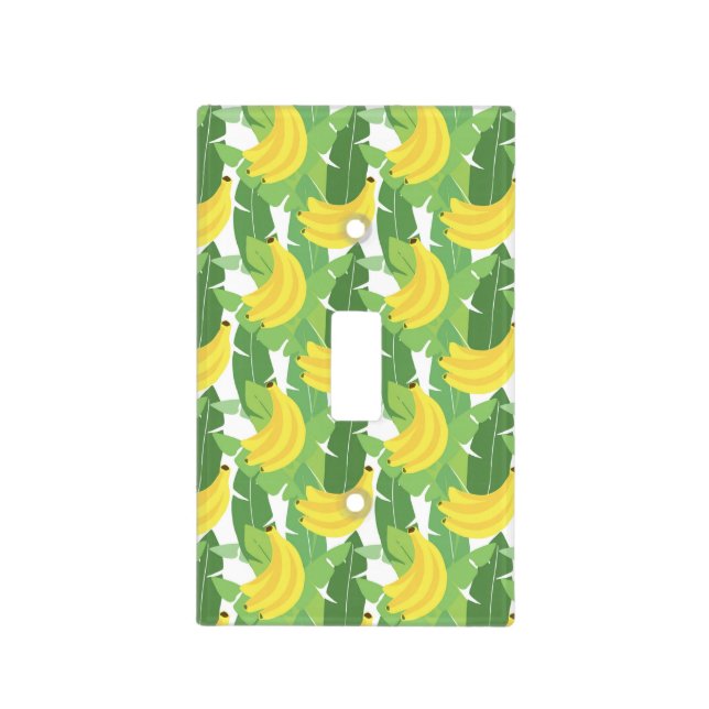 Banana Leaves And Fruit Pattern Light Switch Cover (Front)