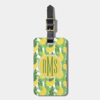 Banana Leaves And Fruit Pattern | Monogram Luggage Tag