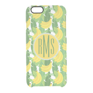 Banana Leaves And Fruit Pattern   Monogram Clear iPhone 6/6S Case
