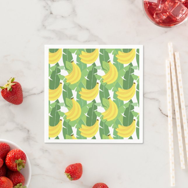 Banana Leaves And Fruit Pattern Napkins (Insitu)