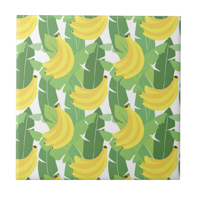 Banana Leaves And Fruit Pattern Tile (Front)