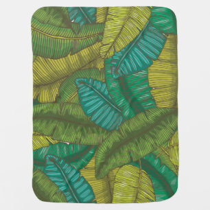 Banana Leaves: Botanic Vintage Hand-Drawn Baby Blanket