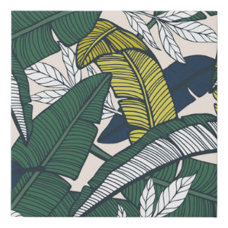 Banana Leaves Hand Drawn Illustration. Faux Canvas Print