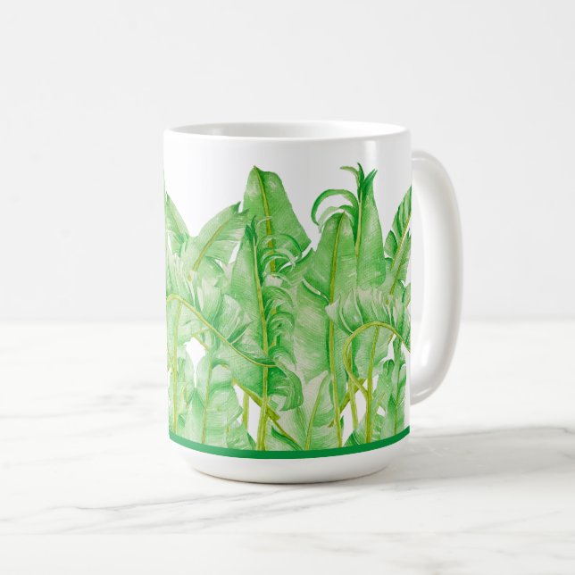 Banana Leaves on a Classic Mug (15 oz.) (Front Right)