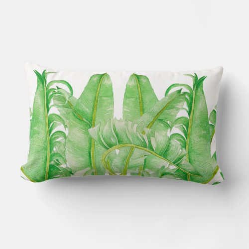 Banana Leaves on a Lumbar Pillow