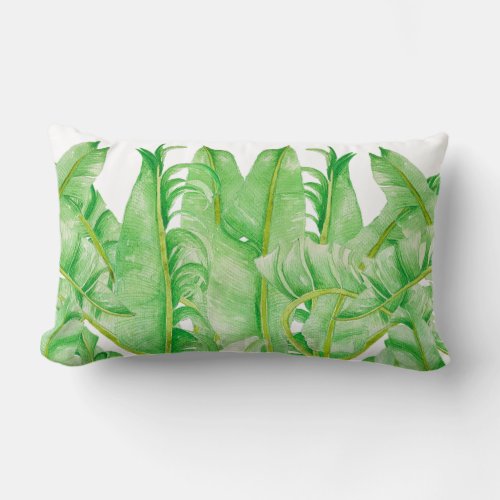 Banana Leaves on a Lumbar Pillow