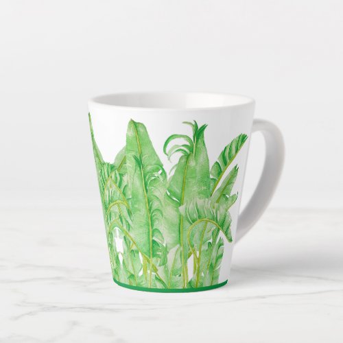 Banana Leaves on a Small Latte Mug