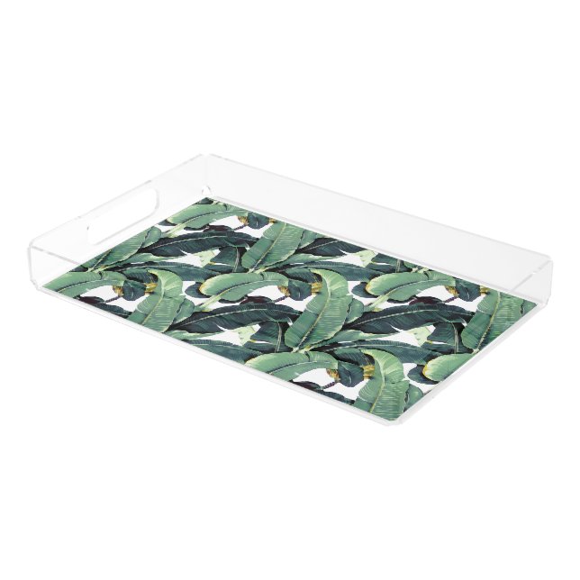 Banana Leaves Palm Tree Acrylic Tray (Angled)