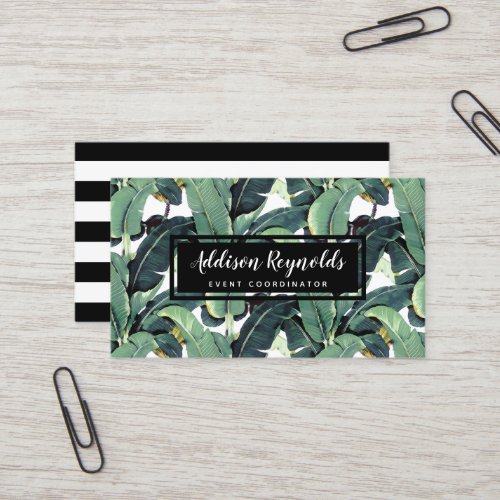 Banana Leaves Palm Tree Tropical Business Card