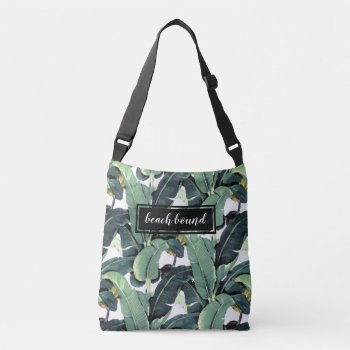Banana Leaves Palm Tree Tropical Cross Body Bag by RockPaperDove at Zazzle