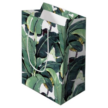Banana Leaves Palm Tree Tropical Medium Gift Bag by RockPaperDove at Zazzle