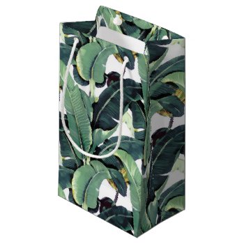Banana Leaves Palm Tree Tropical Small Gift Bag by RockPaperDove at Zazzle