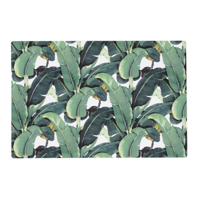 Banana Leaves Palm Tropical Laminated Placemat (Front)