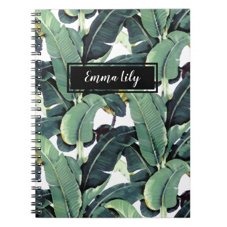 Banana Leaves Palm Tropical Spiral Notebook