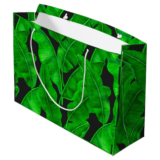 Banana leaves pattern large gift bag (Back Angled)