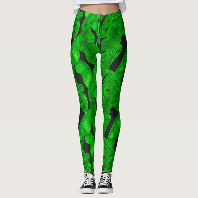Banana leaves pattern leggings (Front)