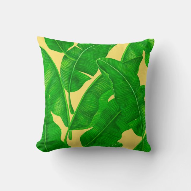 Banana leaves throw pillow (Front)