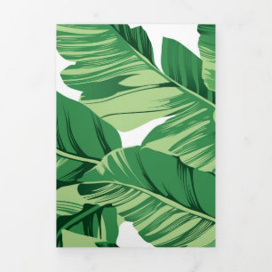 Banana leaves Tri-Fold holiday card