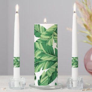Banana leaves unity candle set