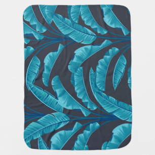 Banana Leaves: Vintage Tropical Pattern. Baby Blanket