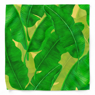 Banana leaves watercolor pattern bandana