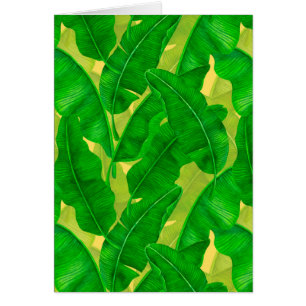 Banana leaves watercolor pattern cards