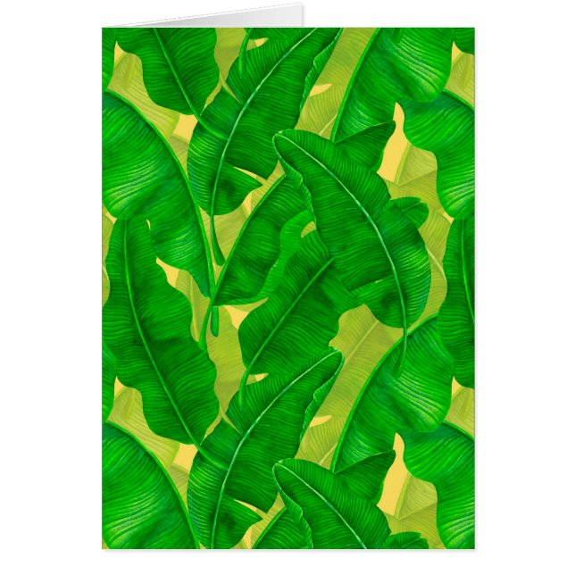 Banana leaves watercolor pattern cards (Front)