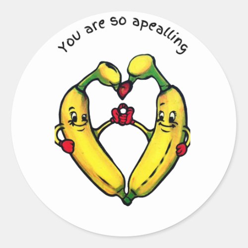 Banana Love Classic Round Sticker