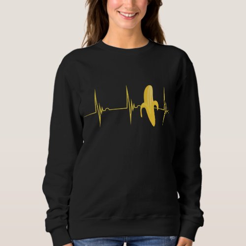 Banana Lover Heartbeat EKG Pulse Fruitarian Summer Sweatshirt