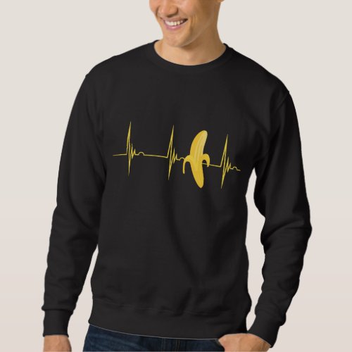 Banana Lover Heartbeat EKG Pulse Fruitarian Summer Sweatshirt