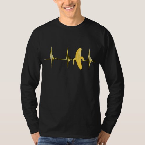 Banana Lover Heartbeat EKG Pulse Fruitarian Summer T_Shirt