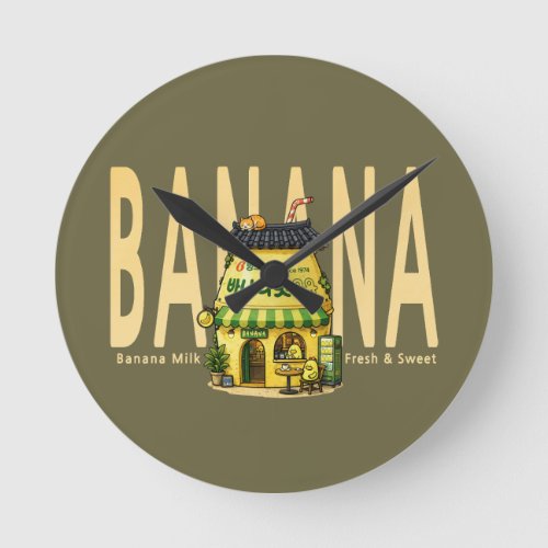 banana milk café  Wall Clock