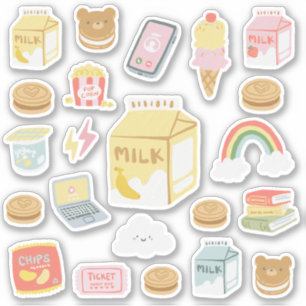 Banana Milk & Sweet Cookies Assorted Sticker Pack