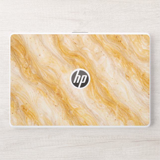 Banana Milkshake Marble Texture Design HP Laptop Skin (Front)