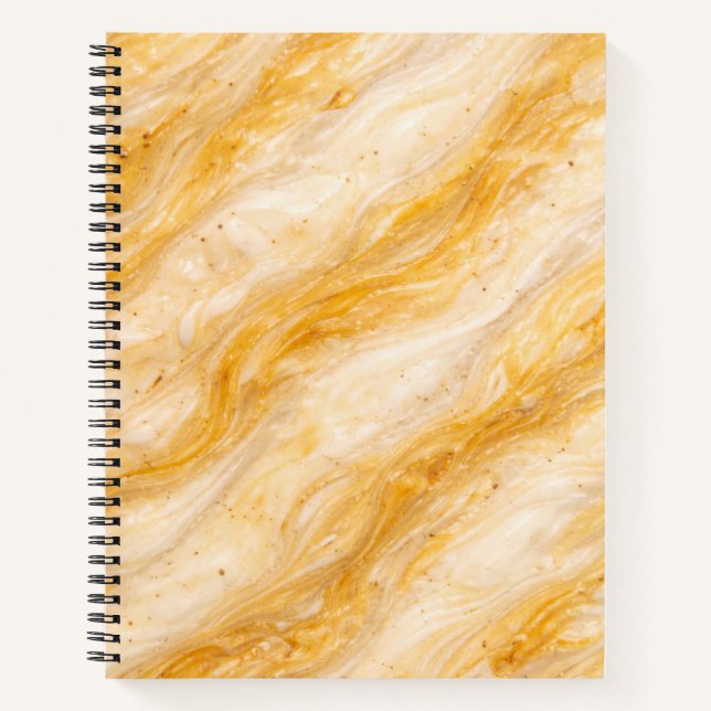 Banana Milkshake Marble Texture Design Notebook (Front)
