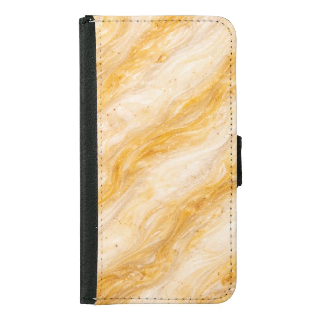 Banana Milkshake Marble Texture Design Samsung Galaxy Wallet Case (Front)