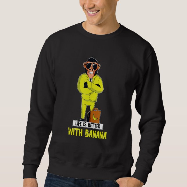Banana  Monkey Suit Vegan Food Banana Sweatshirt (Front)