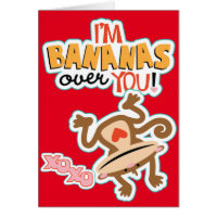 Banana Monkey Valentine Card