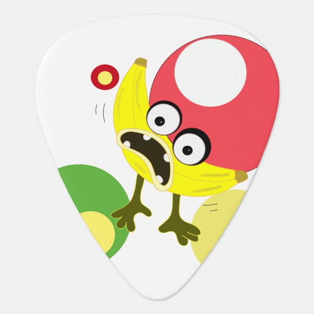 Banana Monster fruit illustration Guitar Pick (Front)