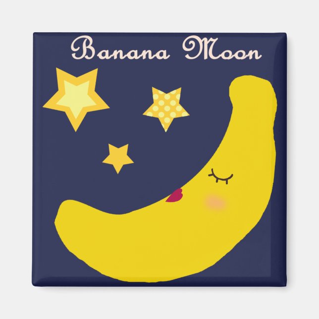 Banana Moon Magnet(Square) Magnet (Front)