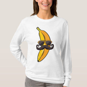 Banana Mustache Sunglasses Face Funny Fruit Cool B T-Shirt